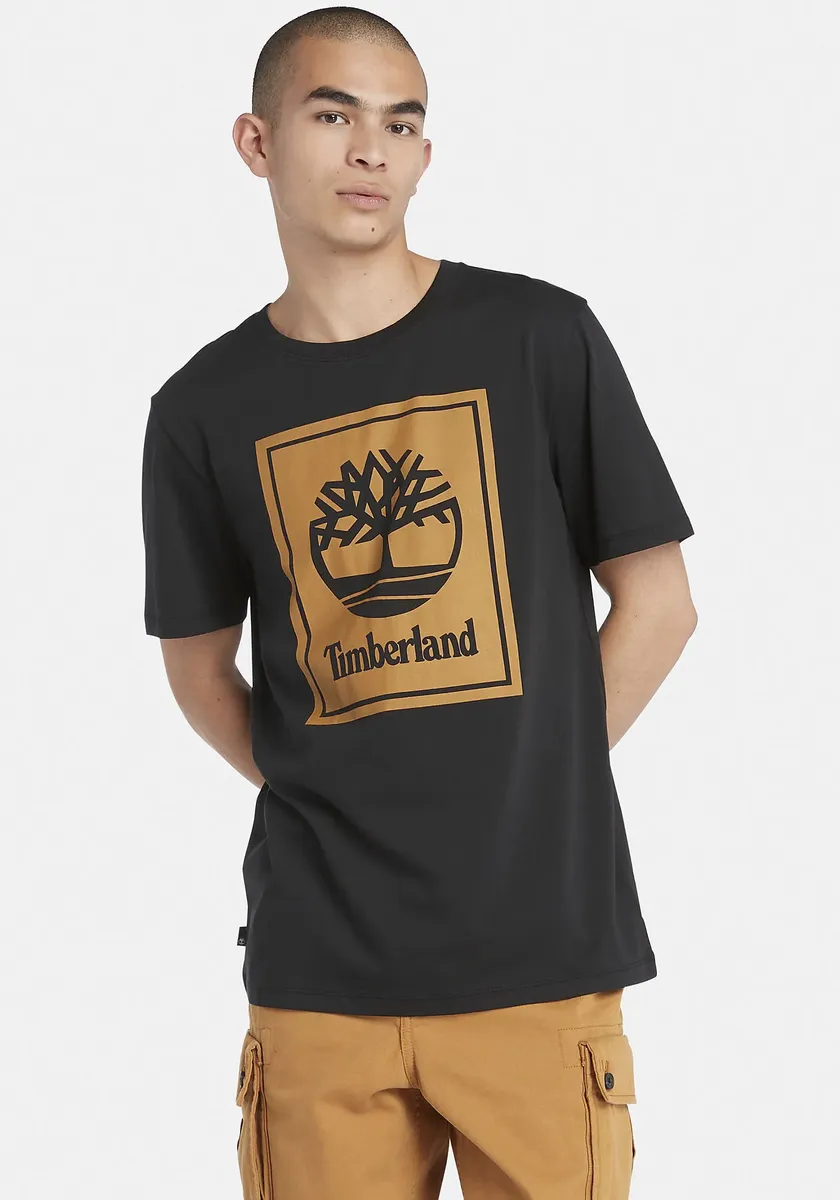 

Футболка Timberland "Футболка с коротким рукавом STACK LOGO", цвет Black-Wheat Boot