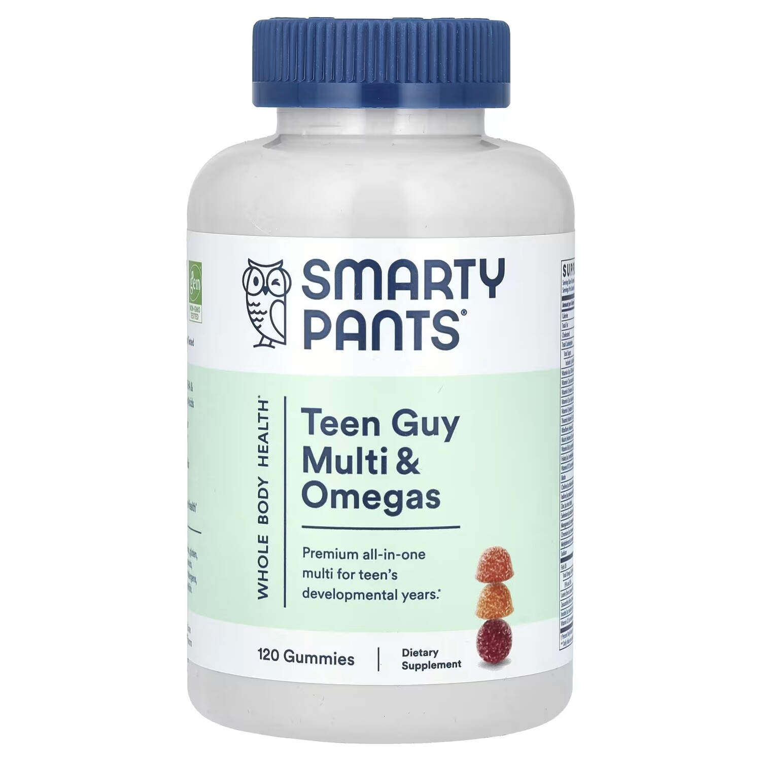 

Мультивитаминный комплекс SmartyPants Teen Guy Multi & Omegas апельсин, вишня и лимон, 120 жевательных конфет