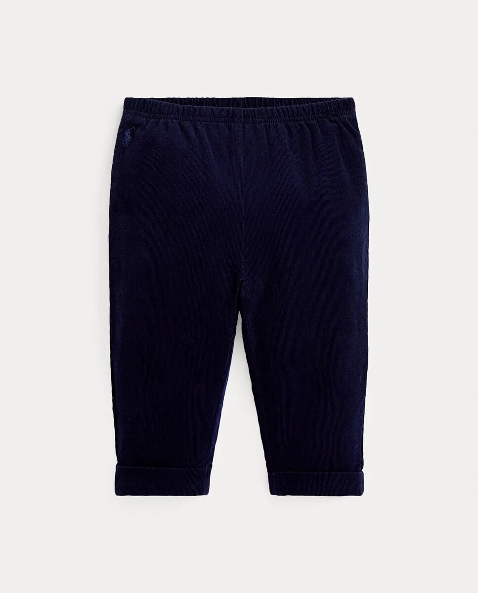 

Вельветовые штаны для мальчика с вышитой лошадью Polo Ralph Lauren, темно-синий
