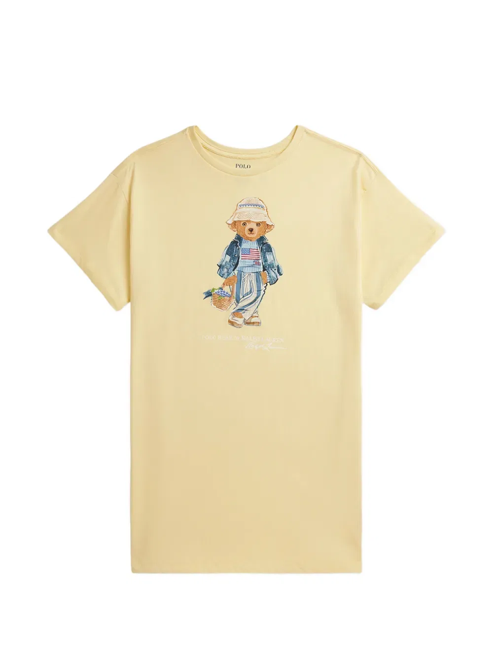 Платье-джерси с изображением медведя поло Polo Ralph Lauren Kids, желтый