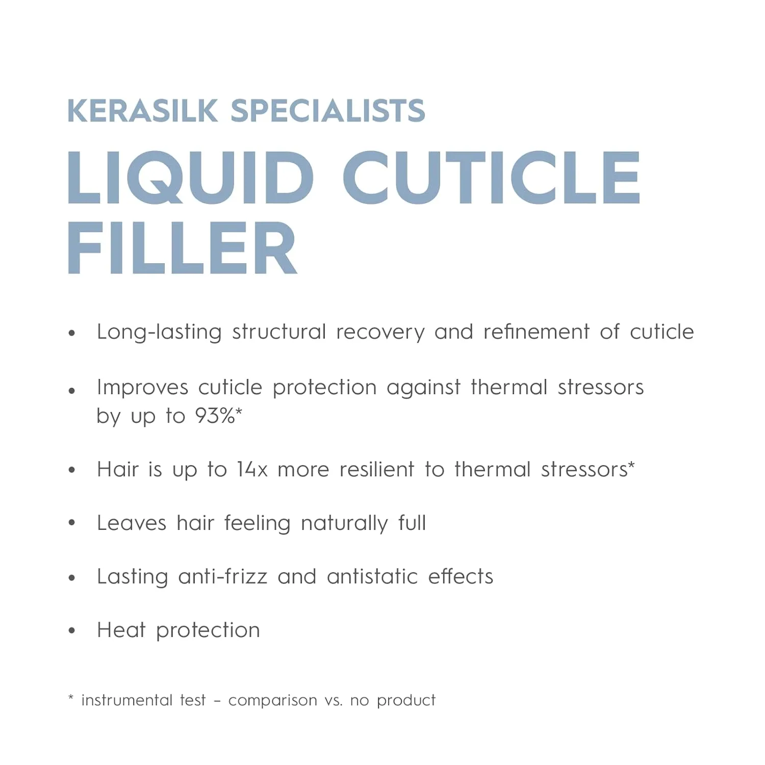 KERASILK Liquid Cuticle Filler, термоактивный, для долговременной защиты кутикулы волос, восстанавливает и оптимизирует поверхность, с термозащитой, для более сильных и гладких волос, 125 мл, Blue — фото 2