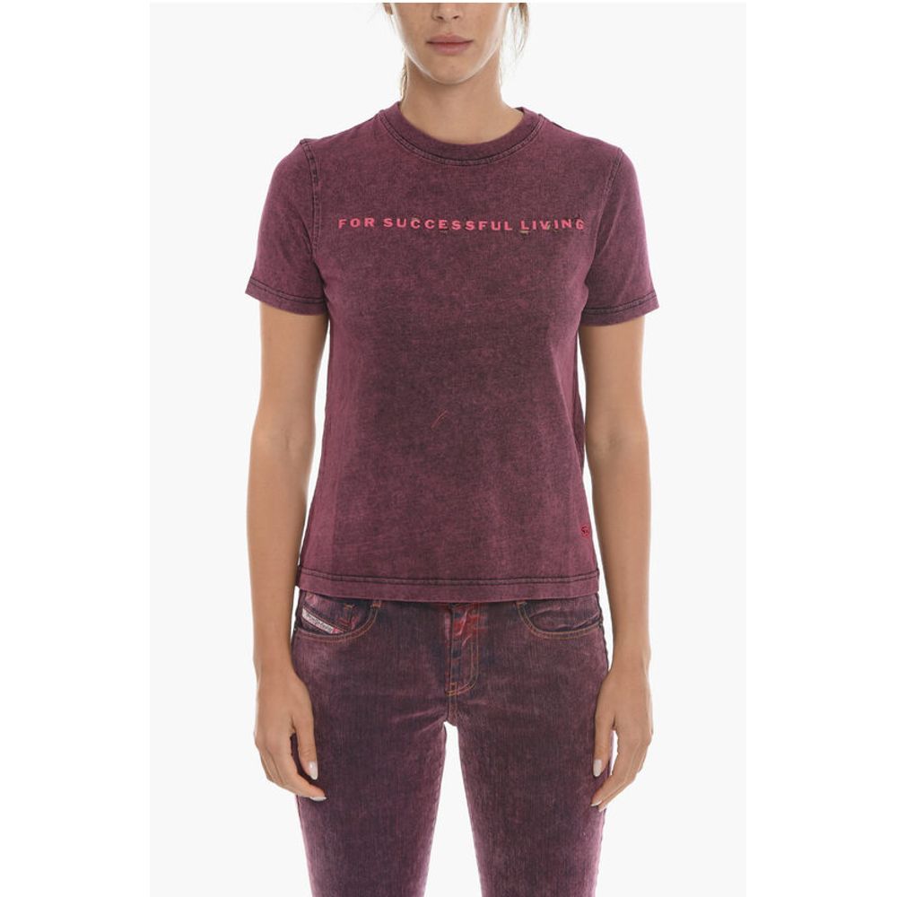 

Футболка с круглым вырезом T-REG-E4 с винтажным эффектом Diesel, Burgundy