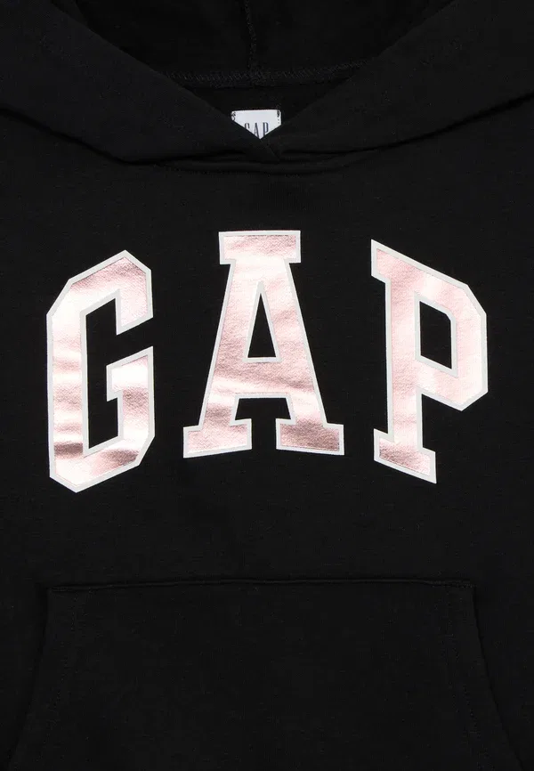 Детский свободный худи с логотипом Gap, истинный черный — фото 3