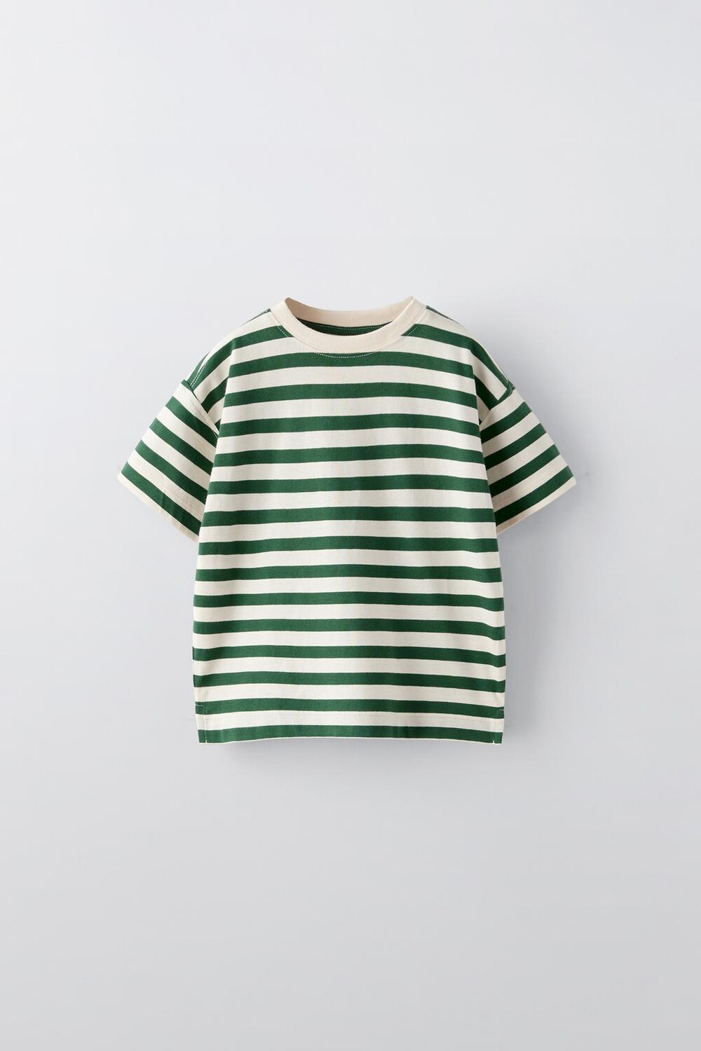 

Полосатая футболка средней толщины ZARA, зеленый