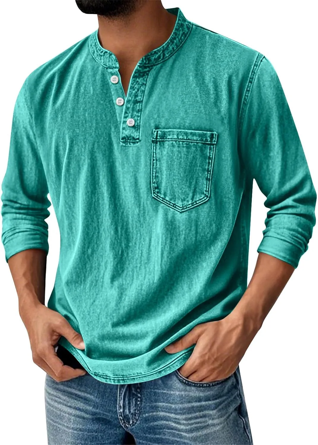 

Мужская футболка с длинным рукавом Slim Fit Tall, дышащая, с карманами tobchonp