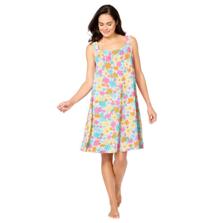 

Женский домашний халат без рукавов из махровой ткани Dreams & Co, White multi floral