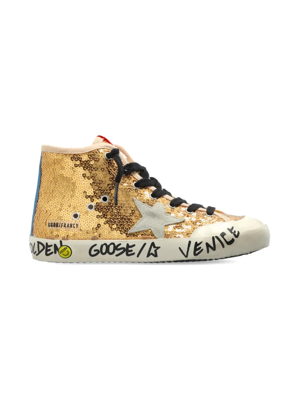 Кроссовки с нашивками в виде звезд и отделкой пайетками Golden Goose Kids, золотой — фото 2