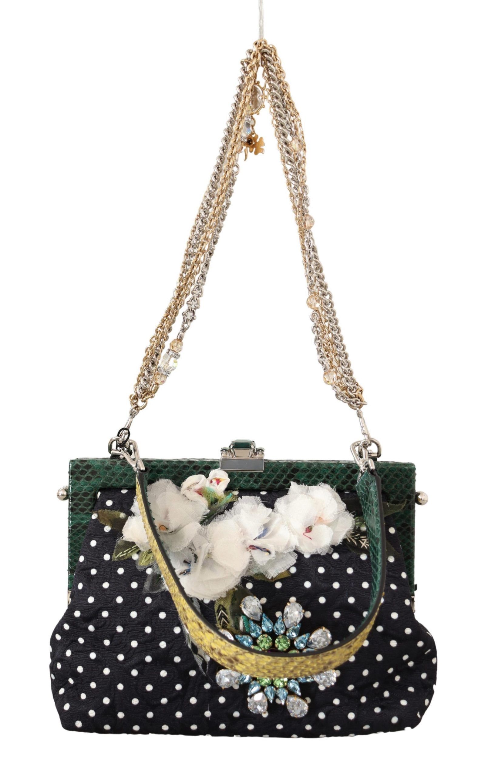 

Элегантный вечерний клатч с цветочным узором и горошком Dolce & Gabbana, черный