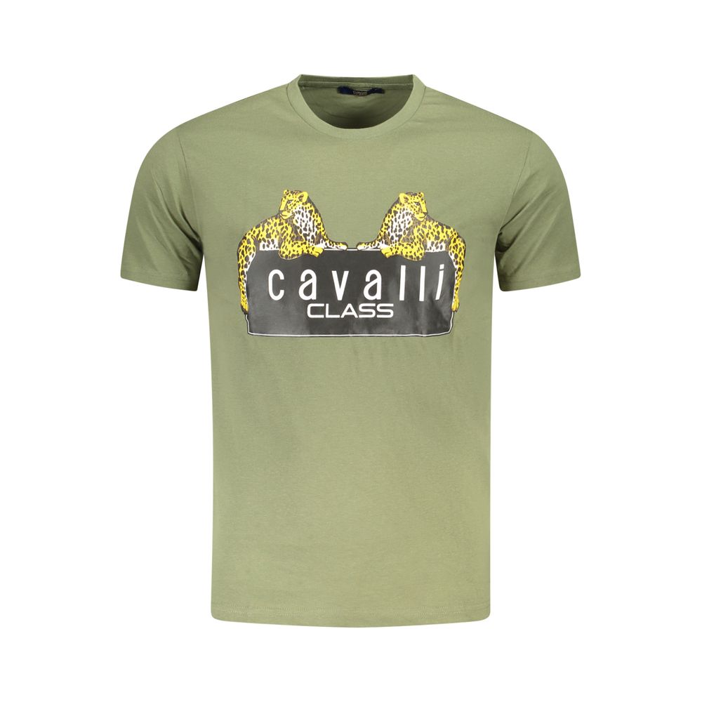 

Зеленая хлопковая мужская футболка Cavalli Class