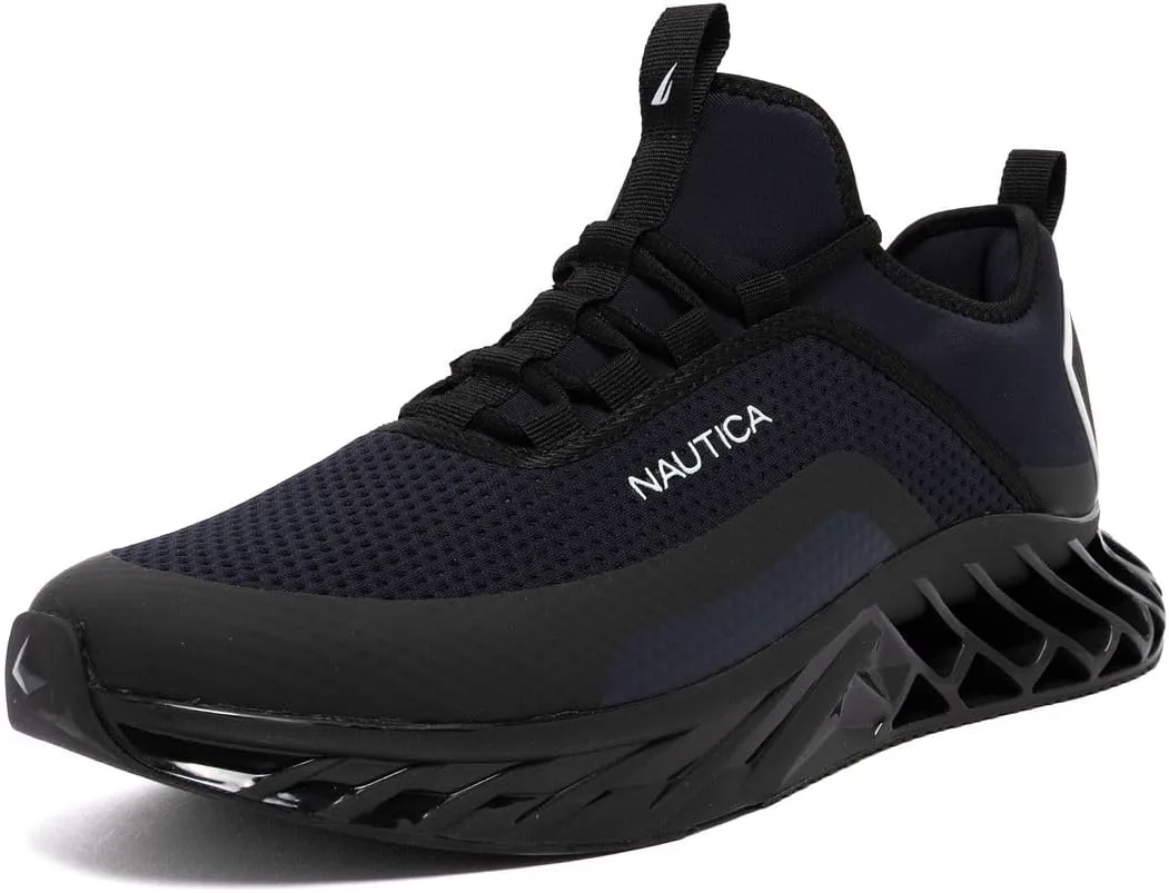 Мужские повседневные модные кроссовки Nautica - легкие спортивные кроссовки на шнуровке для ходьбы в спортзале и теннисе, удобные, черный