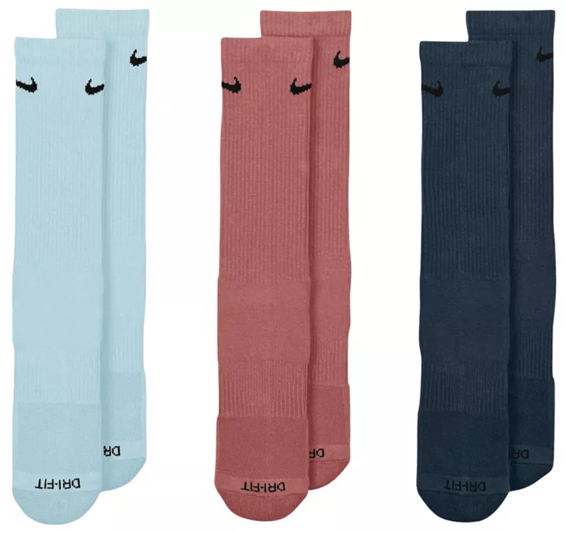 Носки Nike Dri-FIT Everyday Plus Cushion Crew — 3 шт, цвет Glac Blue/Canyn Pink/Navy — фото 2