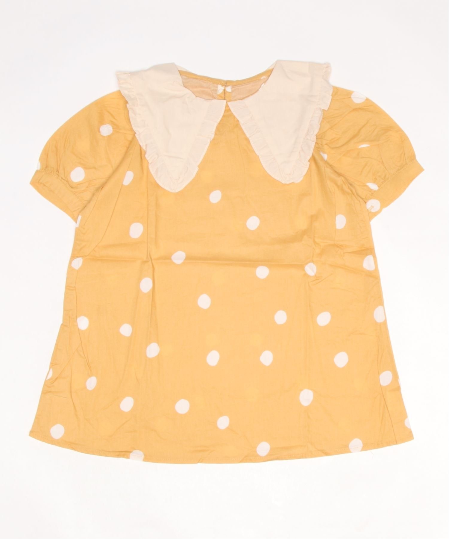 Платье в горошек с большим воротником, подобранное по цвету Aimoha Kids, Yellow — фото 4