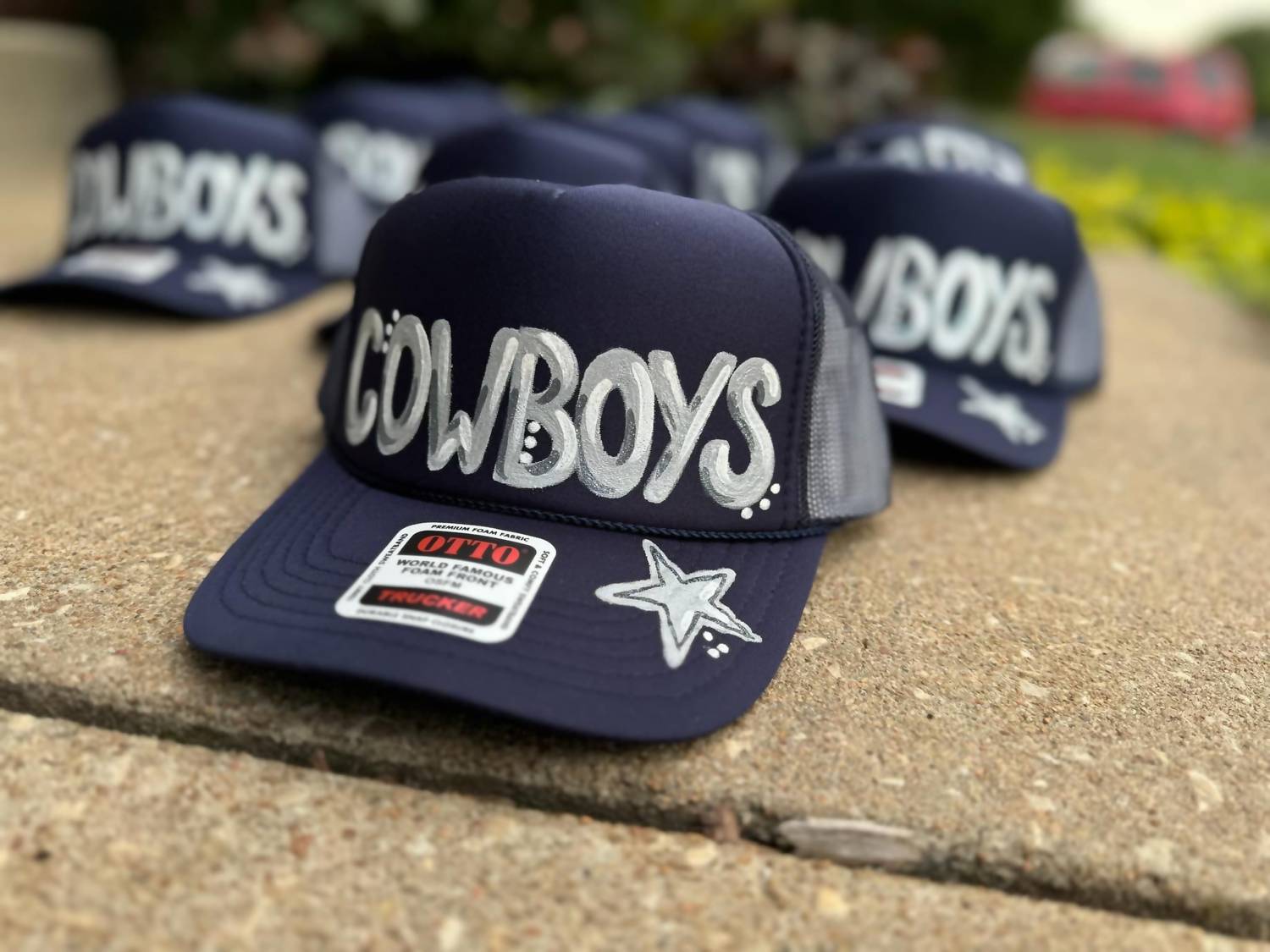 

Кепка водителя грузовика Dallas Cowboy, окрашенная в синий цвет BABE WHOLESALE CO.