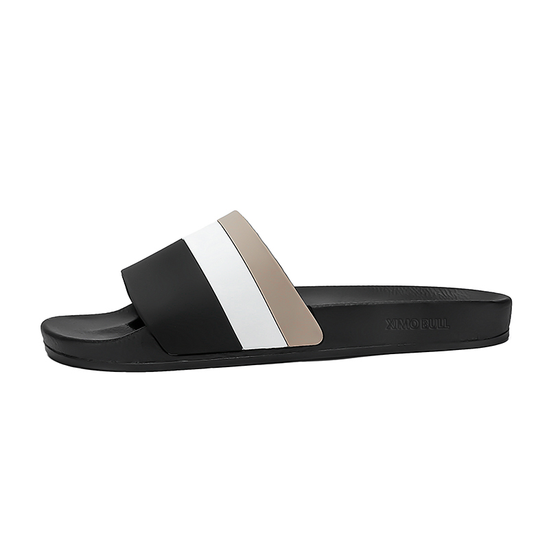 

XIMO BULL Резиновые вышитые быстросохнущие шлепанцы унисекс черно-коричневые, цвет Black Brown