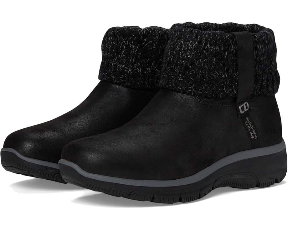 Ботинки женские SKECHERS из веганской кожи, черный