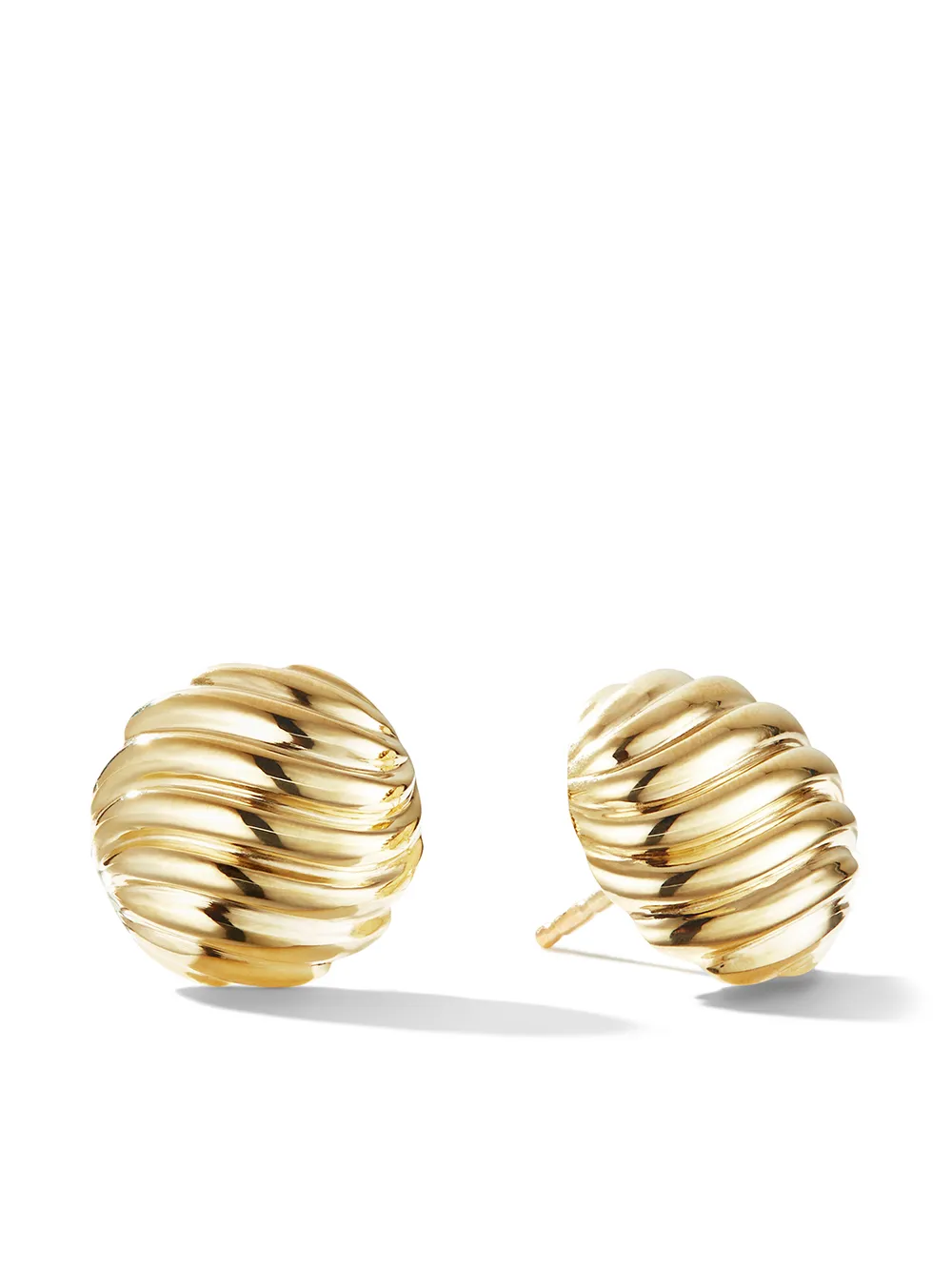 

Серьги-гвоздики Sculpted Cable из желтого золота (14 мм) David Yurman, золотой