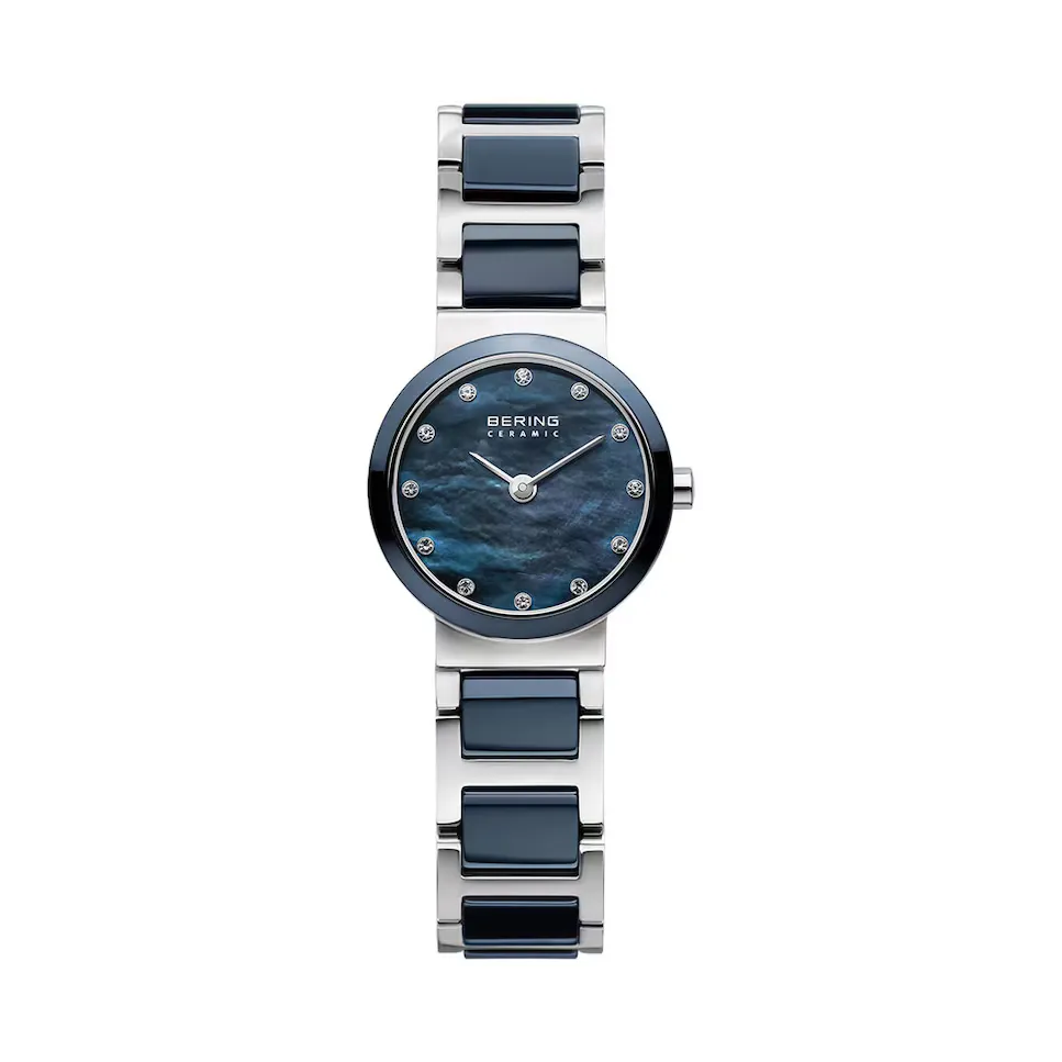 

Женские часы Bering 10725-787 PART CERAMIC с синим керамическим браслетом, серебряный