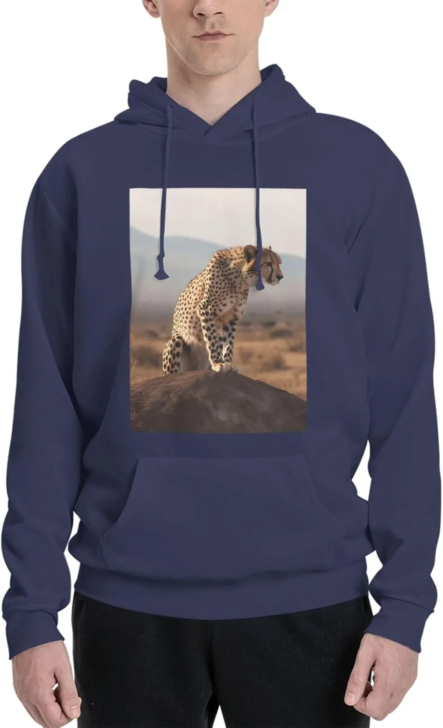 

Мужская флисовая толстовка с капюшоном Wild African Cheetah LKWSCGHM