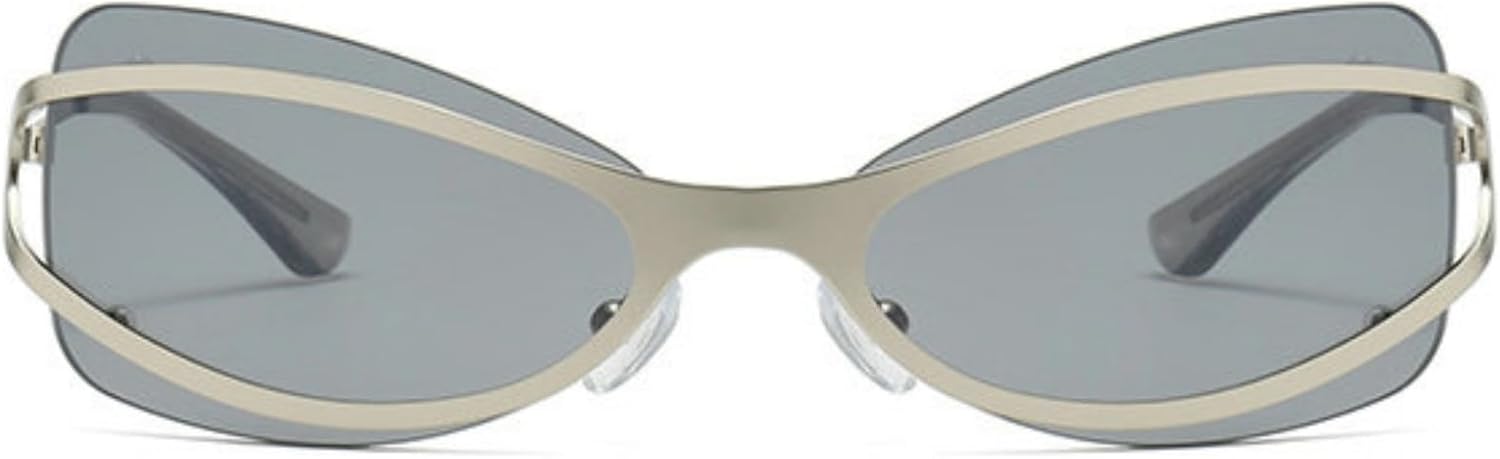 

Солнцезащитные очки Willochra Y2K в стиле панк, сексуальные, для женщин, 2025 год, роскошные, без оправы, с металлическим каркасом, винтажные, с нестандартной оправой, C6