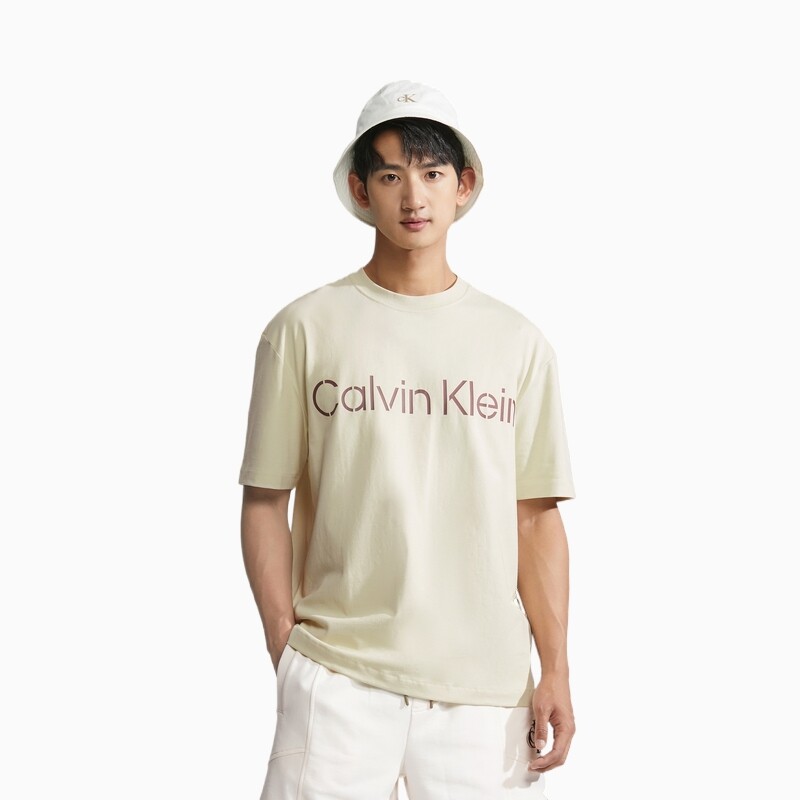 Футболка мужская цвета слоновой кости Calvin Klein, белый — фото 3