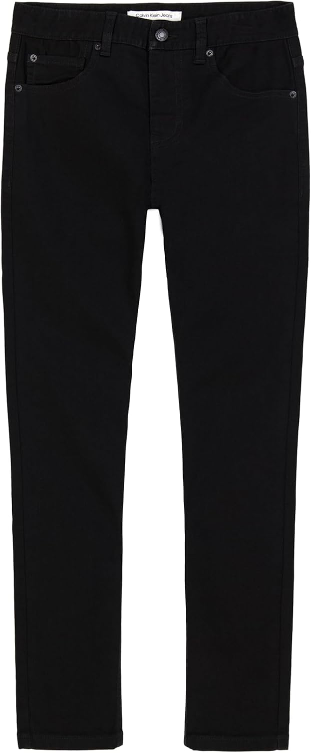 

Джинсы Calvin Klein для мальчиков скинни-кроя из эластичного денима, 5 карманов, застежка на молнию и пуговицы, Black