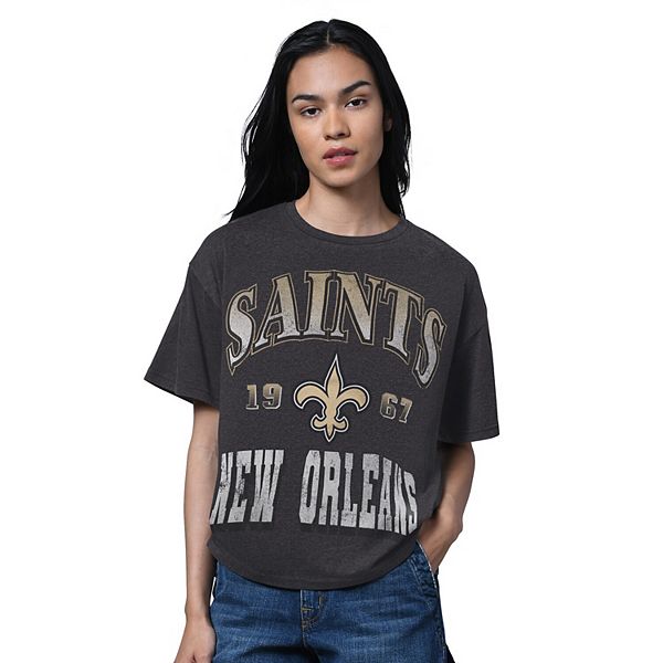 

Женская футболка New Orleans Saints Hall of Fame оверсайз в цвете heather black Starter