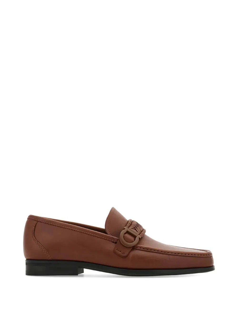 Лоферы с плетеной отделкой Ferragamo, коричневый