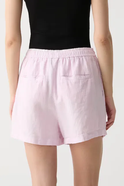 Шорты льняные LINEN-WVN-SHORTS Polo Ralph Lauren, розовый — фото 3