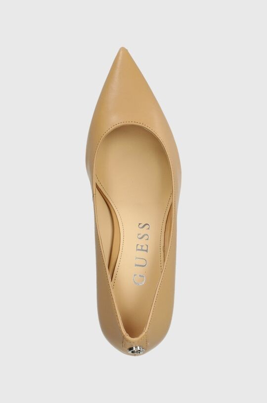 Кожаные туфли BRAVO4 на высоком каблуке Guess, бежевый — фото 4