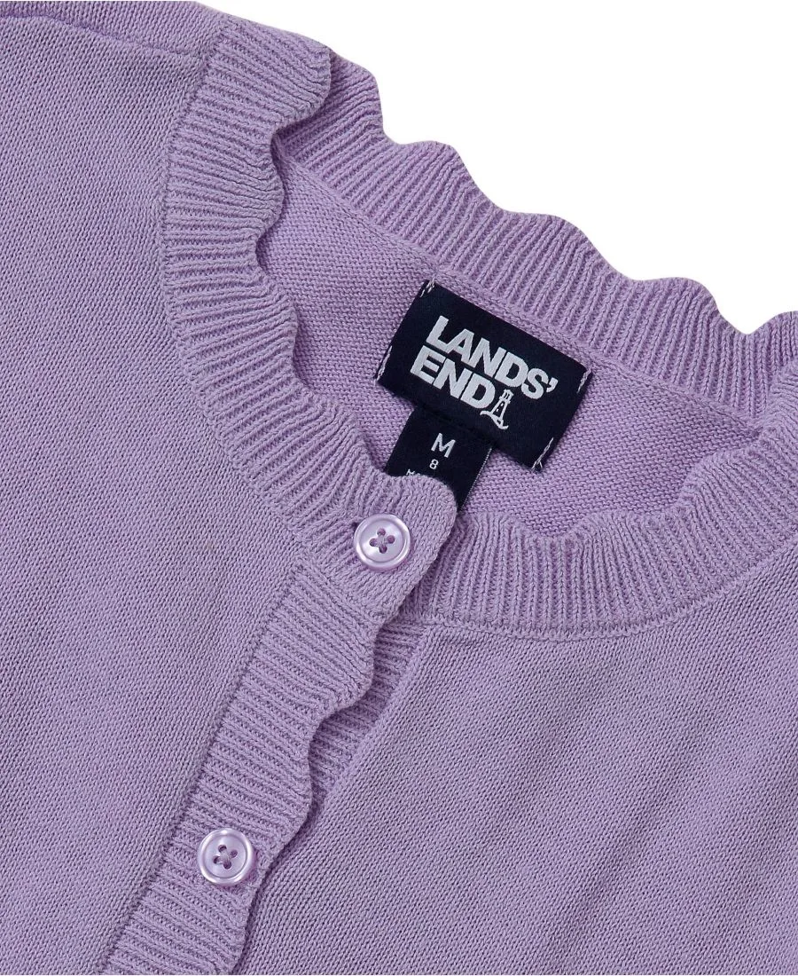 Детские кардиганы с фестончатым краем Lands' End, Lavender — фото 3