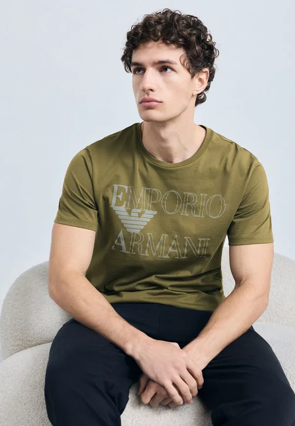 Пижамная футболка с круглым вырезом Emporio Armani, Olive