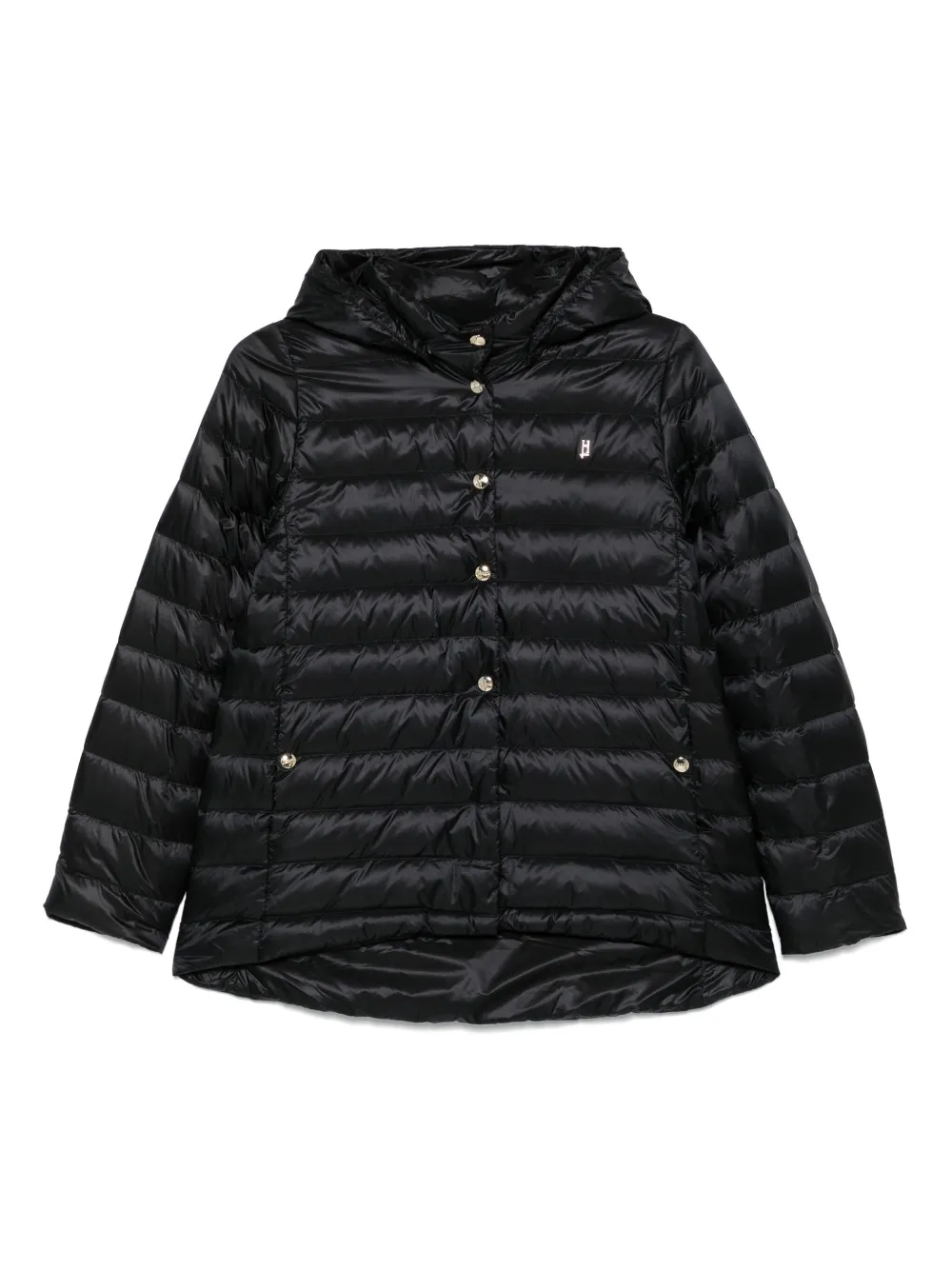 

Пуховик с капюшоном Herno Kids, черный