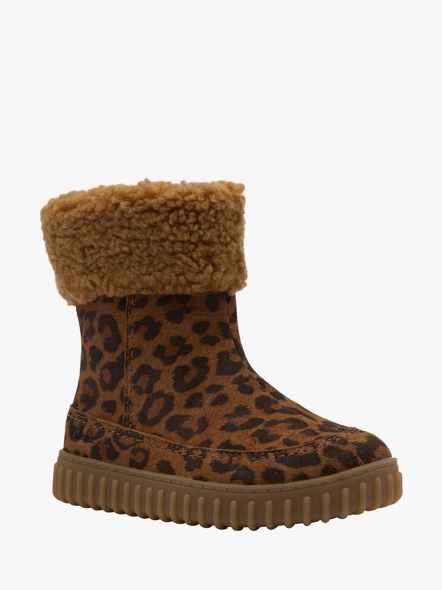 Ботинки детские Clarks Cove Snuggle T, замшевые, с принтом леопарда — фото 4