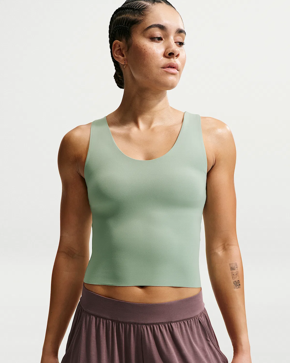 Женский топ-танк Dri-FIT Nike Zenvy, Steam/White — фото 2