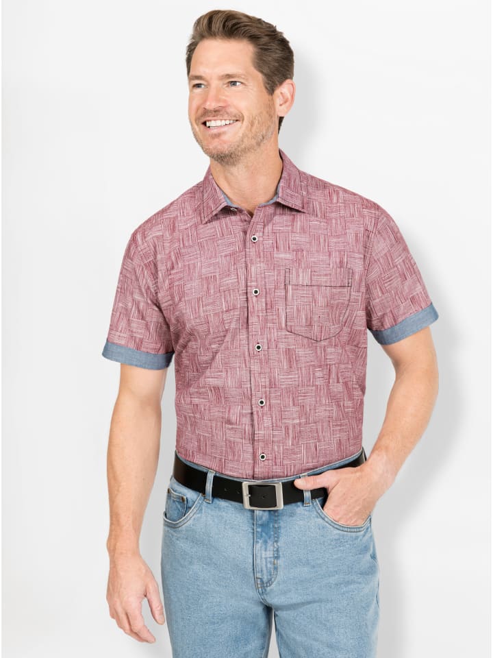 

Рубашка с короткими рукавами из темно-красного меланжа WITT WEIDEN