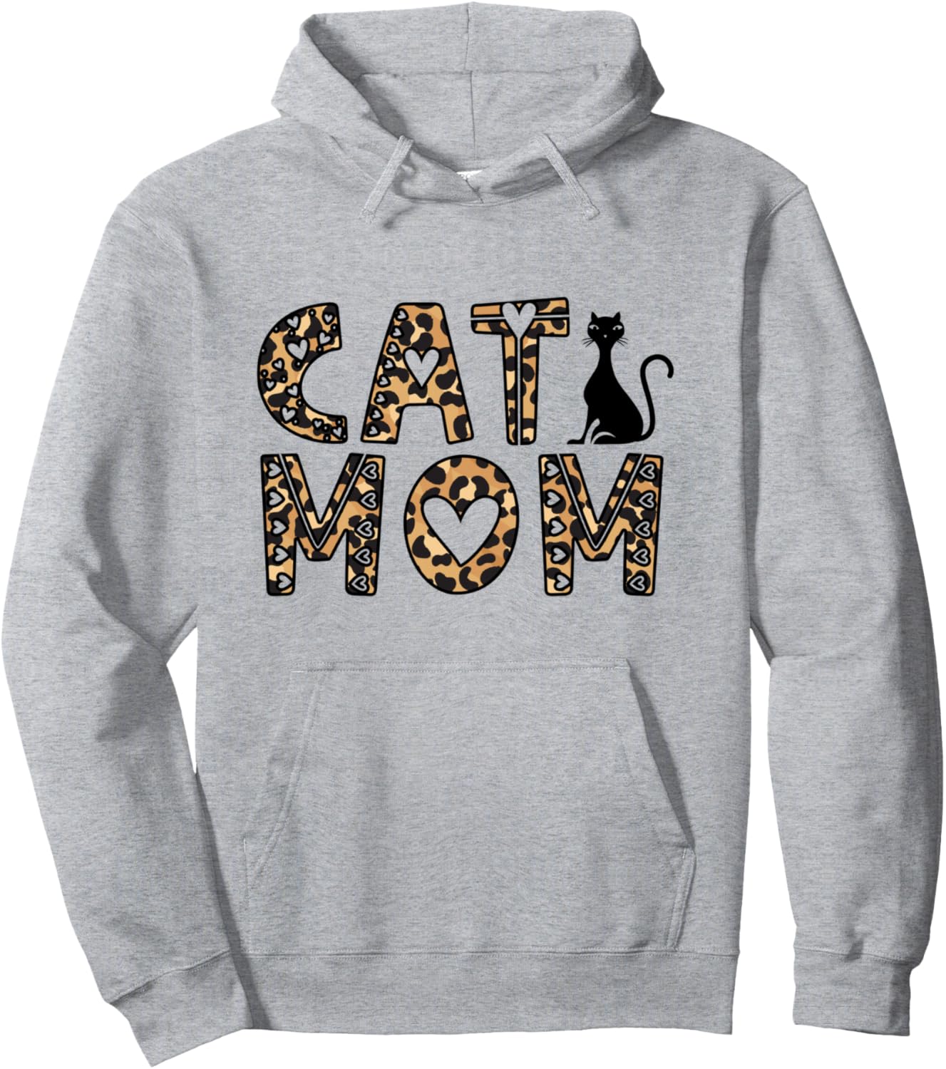 

Худи с принтом «Кошачья мама, гепард, котенок, любимица» Bdaz, серый