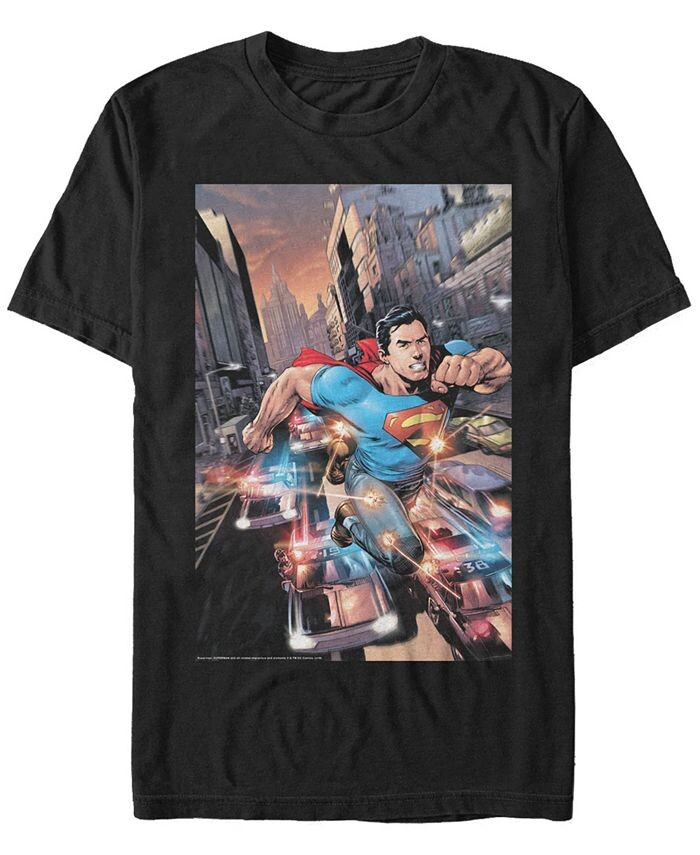 

Мужская футболка с короткими рукавами и плакатом DC Superman Bullets Action Fifth Sun, черный