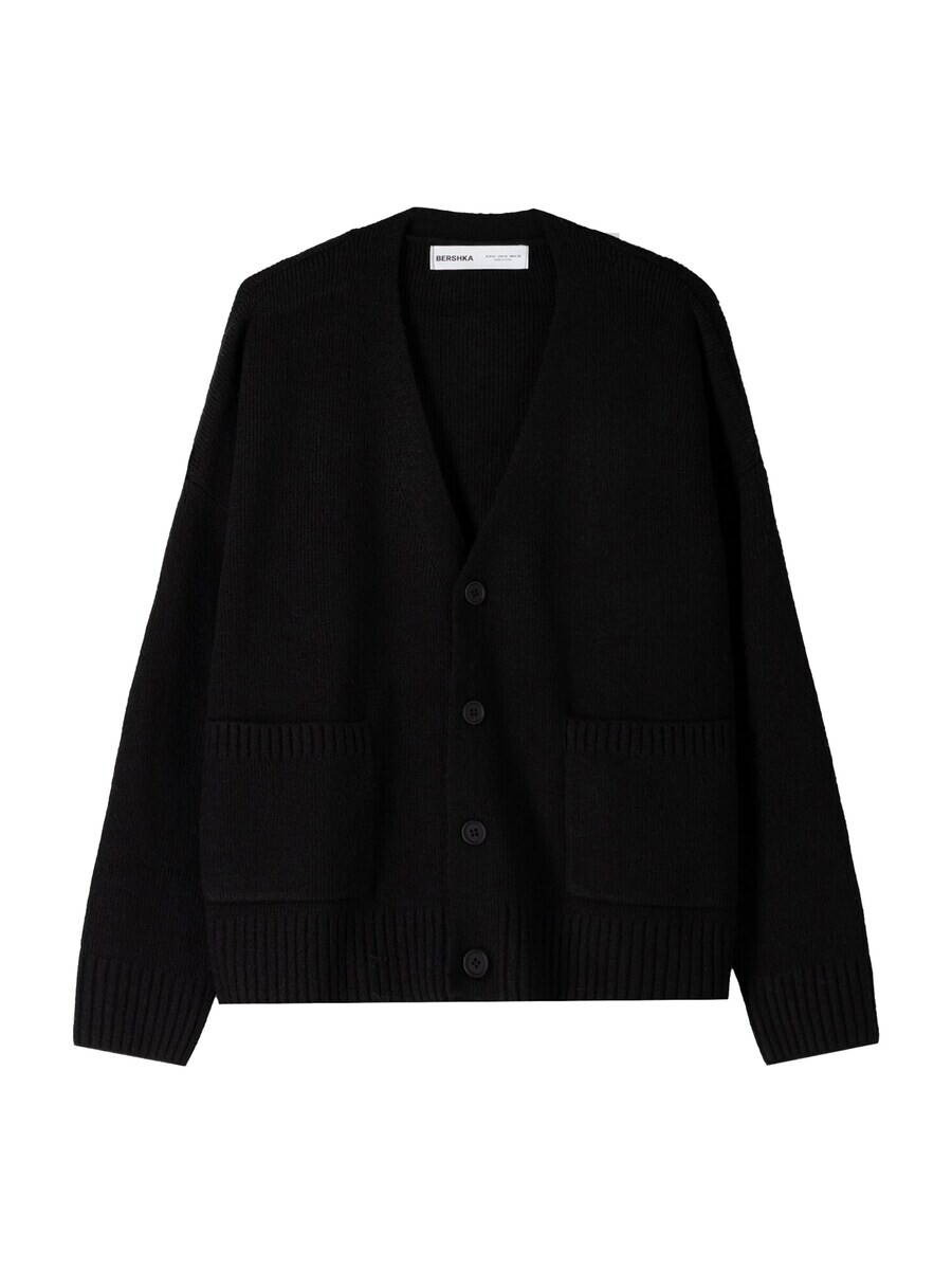 

Вязаный кардиган Bershka Knit Cardigan, черный