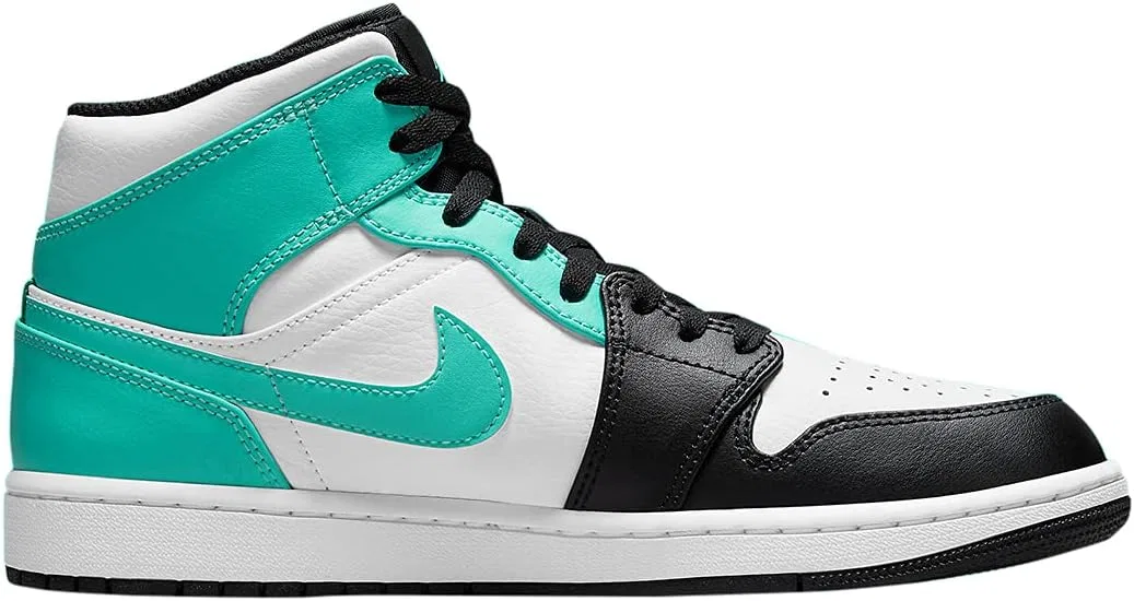 Кроссовки Nike Air Jordan 1 Mid Se, белый черный Island Green — фото 2