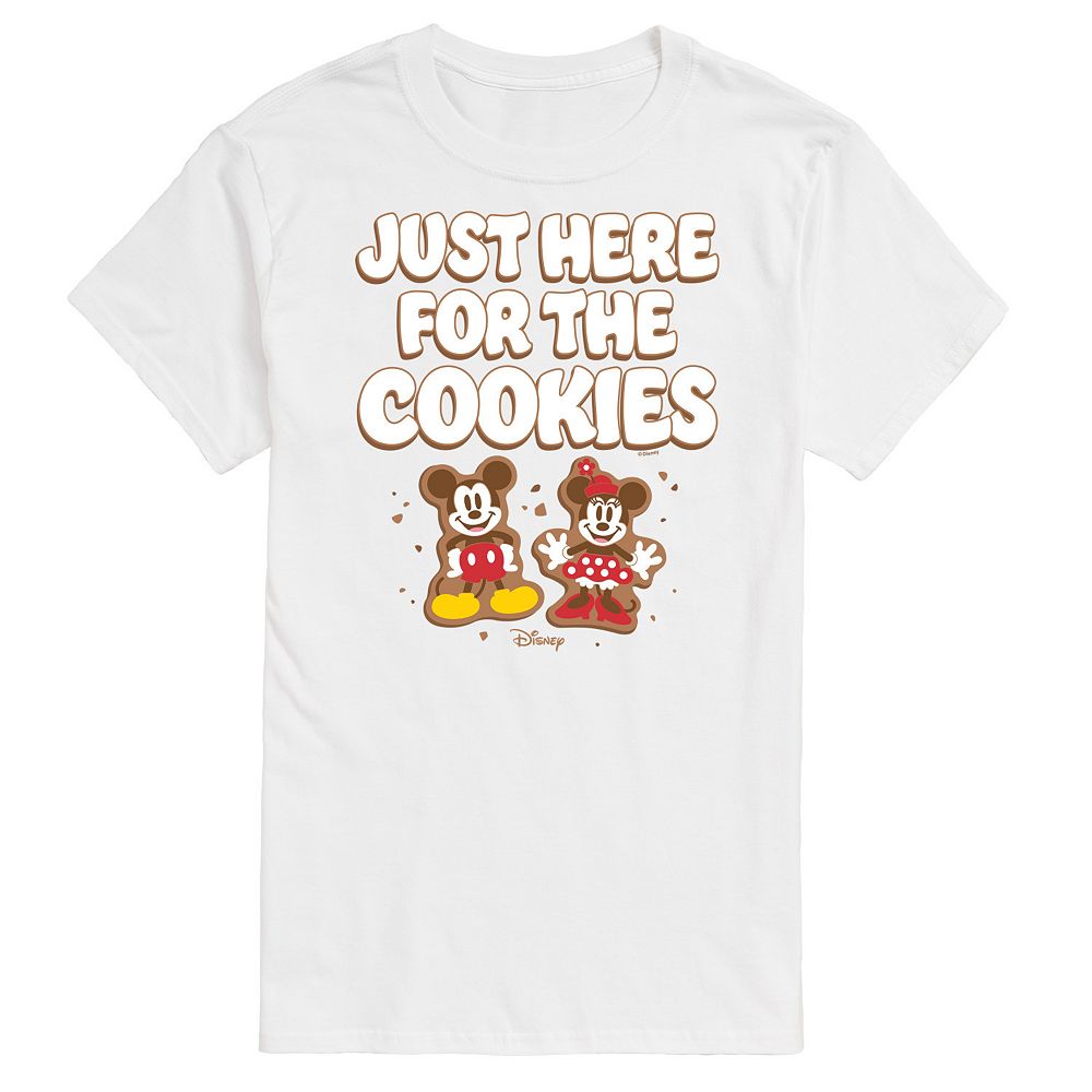 

Мужская футболка с рисунком Микки и Минни Маус Disney's Just Here For The Cookies, белый