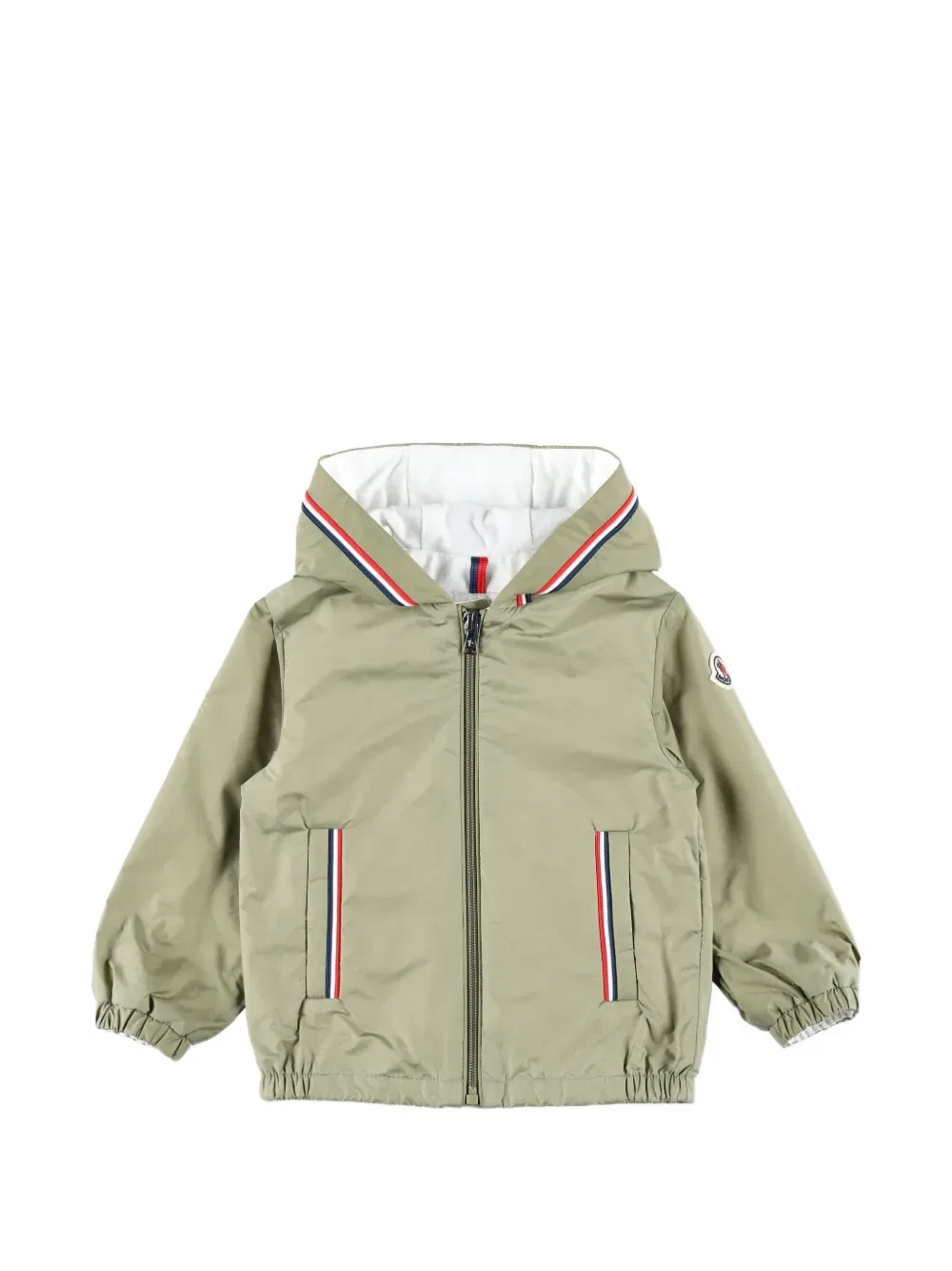 Полосатая куртка с капюшоном Granduc Moncler Enfant, зеленый