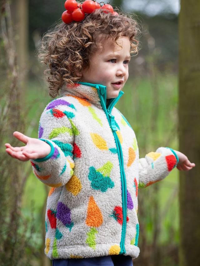 Детская куртка из флиса с молнией и принтом "огород" Frugi, Multi — фото 3