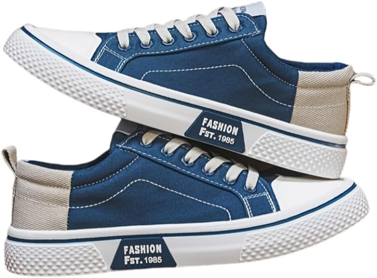 

Мужские низкие кеды для скейтборда с графическим принтом - удобные, противоскользящие, дышащие и прочные - повседневная обувь на все сезоны Hoalox, синий