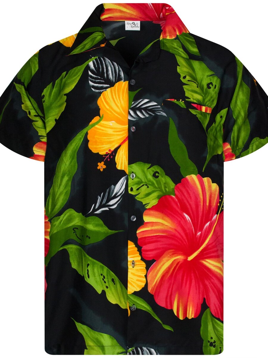

Рубашка King Kameha Hawaiian Big Flower, черный