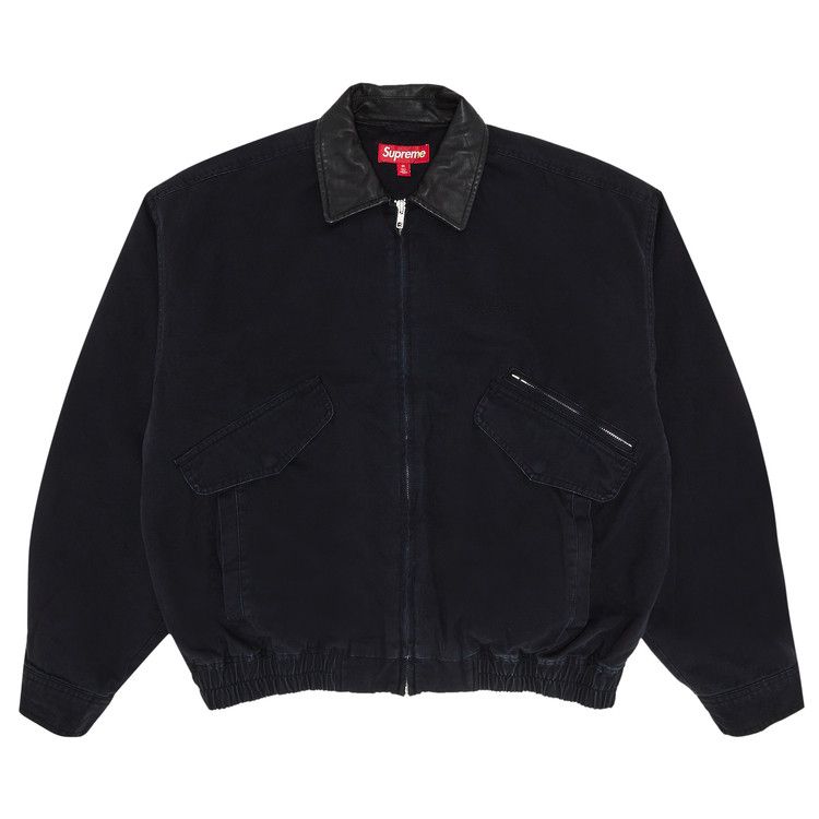 

Куртка Supreme Leather Collar Utility Jacket, Black