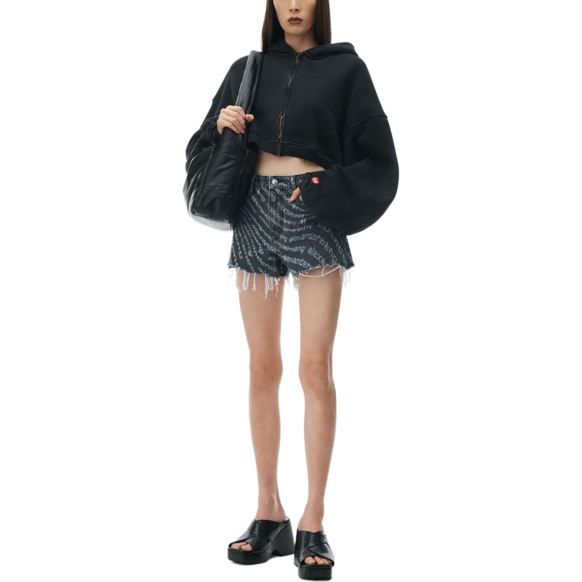Джинсовые шорты женские серые Alexander Wang SS24 — фото 3