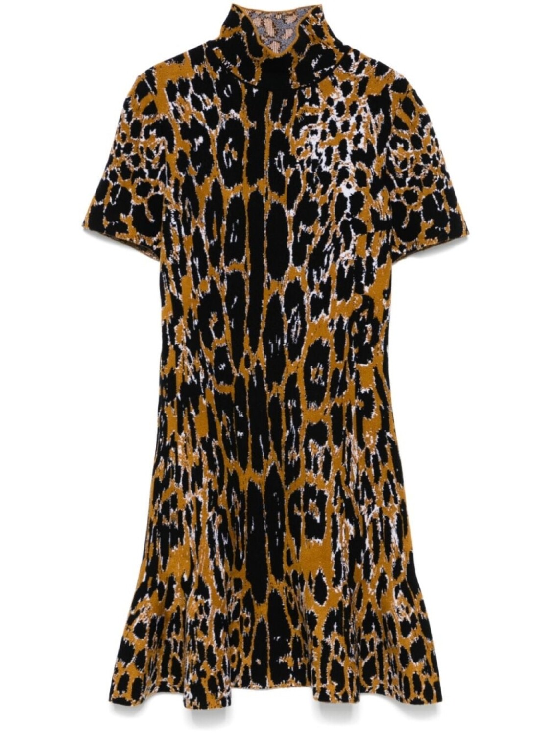 

Мини-платье Alaïa с леопардовым жаккардом, черный