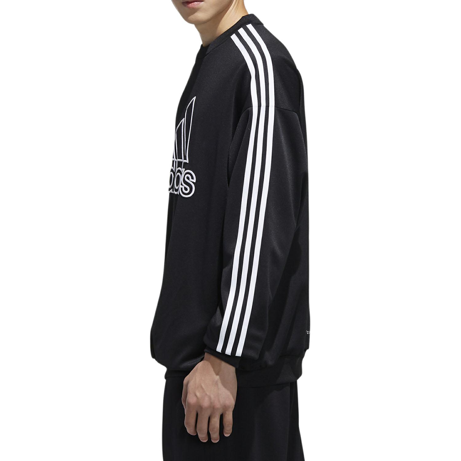 Adidas Мужская толстовка с круглым вырезом, черная, средней толщины — фото 4