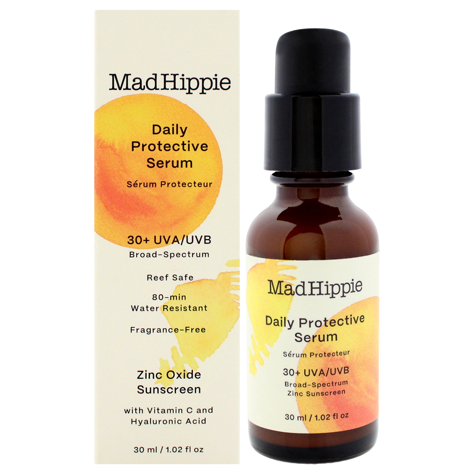 

Ежедневная защитная сыворотка SPF 30 Plus от Mad Hippie для унисекс - 1 унция Mad Hippie, 1 Oz