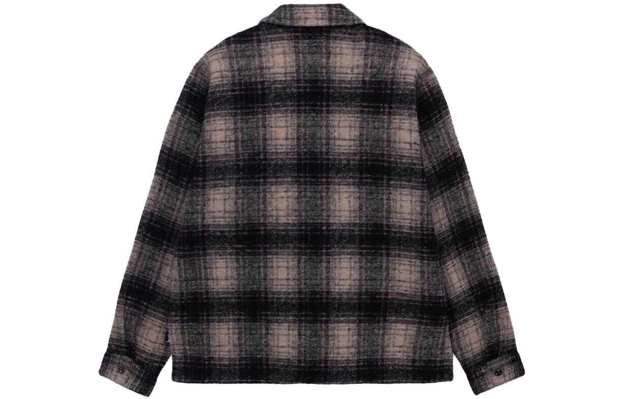 Куртка-рубашка из шерсти с клетчатым принтом Stüssy Stussy, желтый — фото 2